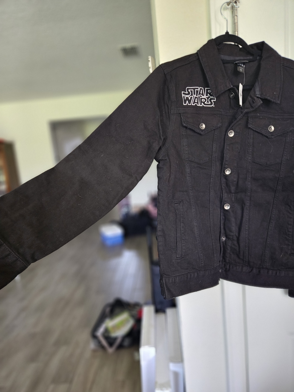 Star Wars Black Men's Denim-Style Jacket Disney Nwt - Picture 2 of 4